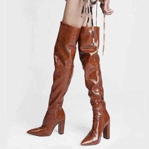 Over the knee faux leather boots